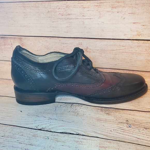 Freebird Mens Size 9 King Wingtip Oxford Black Burgundy Derby Dress Shoes main image 11